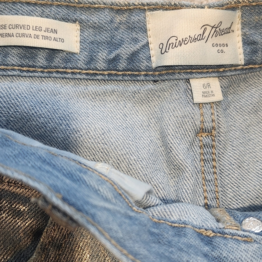 Universal Thread Light Blue Jeans woth Golden Shi… - image 8